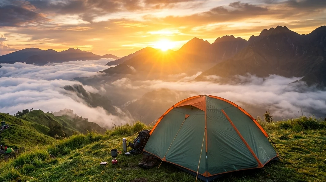 Fasilitas Tenda Double Layer Batu Sunrise Camp Menghadap View